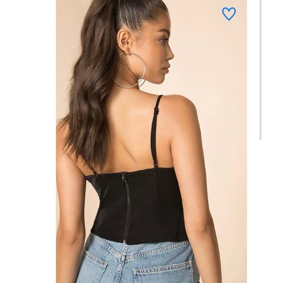 Superdown Black V Neck Zip Adjustable Strap Buckle Camisole Tank Top Size M - Picture 2 of 8